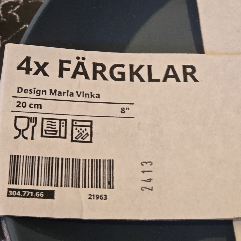 (Retired) FÄRGKLAR Side plates, glossy dark turquoise, 8 " - Picture 10 of 10